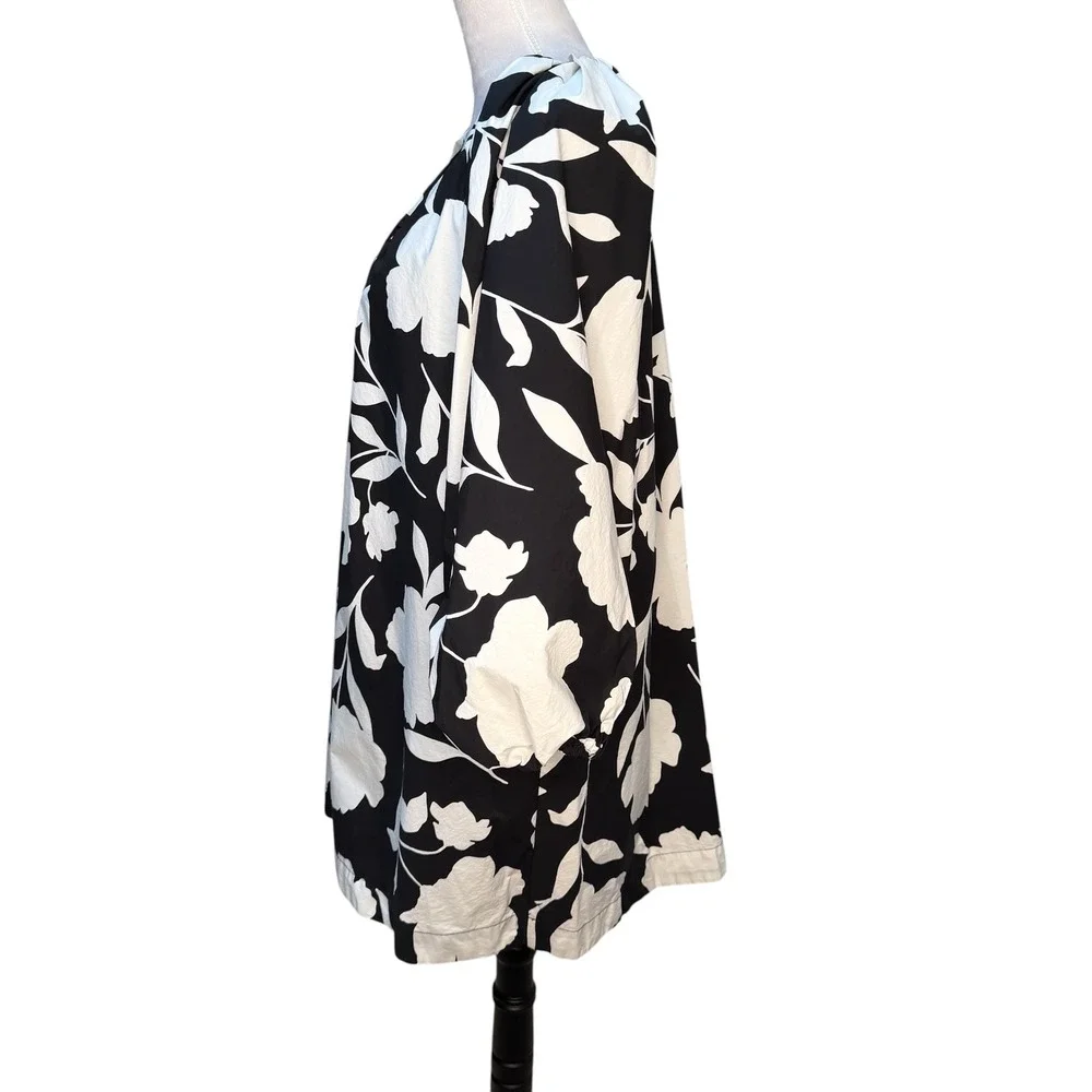 Kate Spade New York Target Black White Floral Balloon Sleeve Shift Dress Large‎